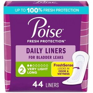 Poise Daily Incontinence & Postpartum Panty Liners - Very Light Absorbency - 1 of 4