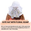 Tirrinia Women's Wide Brim Sun Hat with Floral Scarf, Foldable UV 50+ Protection Sun Cap for Outdoor Garden Beach Hiking Travel, Summer Essentials - 4 of 4