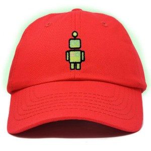 Dalix Robot Embroidered Glow in the Dark Retro Dad Hat Cotton Baseball Cap Adjustable Mens - 1 of 4