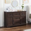 Farmhouse 5 - Drawers Dresser Organizer for Bedroom, Wood Rustic Wide Chest of Drawers - 2 of 4