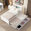 TIRAMISUBEST Twin/Full Size Platform Bed with Storage Headboard, USB Port and Twin Size Trundle, Wooden Bed Frame with 3 Drawers and Storage Shelves - 4 of 4