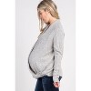 Pinkblush PinkBlush Beige Knit Draped Wrap V-Neck Maternity Nursing Top - 2 of 4