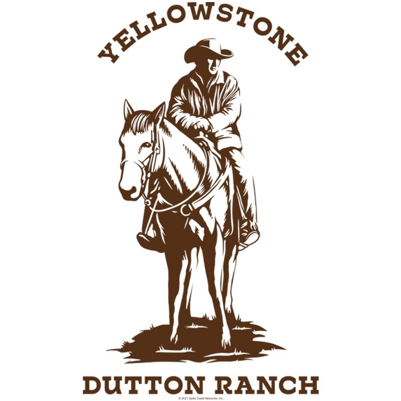 Juniors Womens Yellowstone Brown John Dutton Riding Horse T-Shirt, 2 of 5