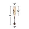 Franklin Iron Works Folia Rustic Industrial Floor Lamp 66" Tall Oil Rubbed Bronze Vine Linen Tapering Cone Shade for Living Room Bedroom House Home - 4 of 4