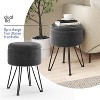 StorageBud Round Ottoman with Storage, Textured Velvet Storage Ottoman, Modern Foot Stool for Living Room and Bedroom - 4 of 4