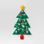 31.25" Featherly Friends Fabric Tree with Birds Hanging Christmas Countdown Calendar Green - Wondershop™