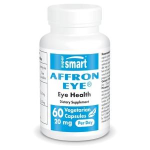 SuperSmart Affron Eye 20mg per Day - Patented Saffron Extract 3% Crocin - Vision & Eye Supplement | Non-GMO & Gluten Free - 90 Vegetarian Capsules - 1 of 4