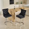 CAVINAS Dining Chairs Kitchen Chairs Set of 2 Bar Stool Modern Velvet Chair with Button Back Rivet Trim for Home Pub and Kitchen - 2 of 4