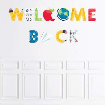 Big Dot of Happiness Back to School - Peel and Stick First Day of School Classroom Decorations Large Banner Wall Decals - Welcome Back