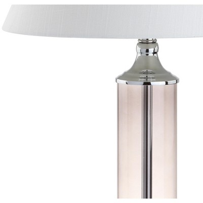 Astor Smoked Gray Glass LED Table Lamp Set with Chrome Base