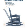 Outdoor Adirondack Rocking Chair - All-Weather HDPE Fire Pit Chair with Wide Backrest, 380LB Capacity - Patio, Garden, Backyard & Lawn - 3 of 4