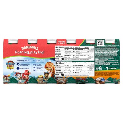 Danimals Paw Patrol Strawberry and Peach Traditional Yogurt - 2g Protein 41.28oz/12ct