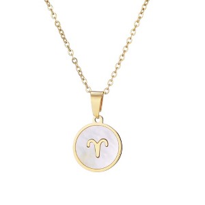 Adornia Tarnish Resistant 18k Gold Plated Mother of Pearl Zodiac Necklace - 1 of 4