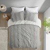 Gulches 3 Piece Cotton Jacquard Comforter Set Gray Full/Queen - 2 of 4