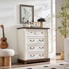 Angel Sar 5-Drawer Rustic Farmhouse Dresser Chest, Solid Wood Storage Cabinet for Bedroom or Living Room - 2 of 4
