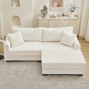 Corduroy L-Shaped Chaise Sectional Sofa with Reversible Cushion, USB Ports, Storage Pocket, Convertible Left/Right Design - ModernLuxe - 2 of 4