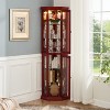 KWPZQEB 69.49" Accent Corner Cabinet w/ 2 Doors, Farmhouse Curio Cabinet w/ Adjustable Glass Shelves, Bar Cabinet, Freestanding Wooden Floor Cabinet - 3 of 4