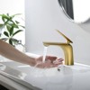PAGED Bathroom Faucets Single Hole Bathroom Sink Faucet Deck-Mounted Vanity Basin Faucet with Pop Up Drain and Water Supply Hose - 2 of 4