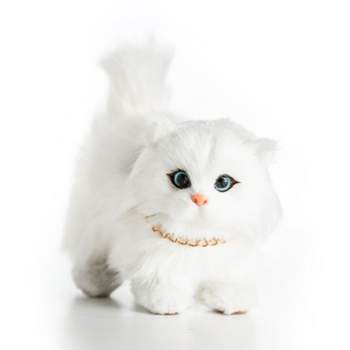 The Queen's Treasures White Long Hair Kitty Cat Pet For 18 Inch Dolls