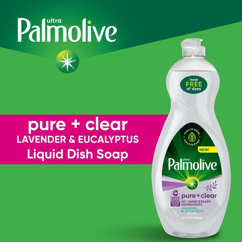 Palmolive Ultra Pure + Clear Liquid Dish Soap - Lavender and Eucalyptus - 32.5 fl oz, 4 of 13