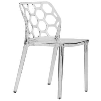 LeisureMod Dynamic Modern Dining Side Chair with Honeycomb Design