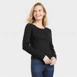 Women's Ribbed Shrunken Long Sleeve T-Shirt - Universal Thread™