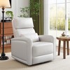 Manual Reclinder, 360° Swivel Sofa Rocker, Faux Leather Single Sofa, Modern Wingback Recliner, with Ergonomic Backrest, for Living Room - 4 of 4
