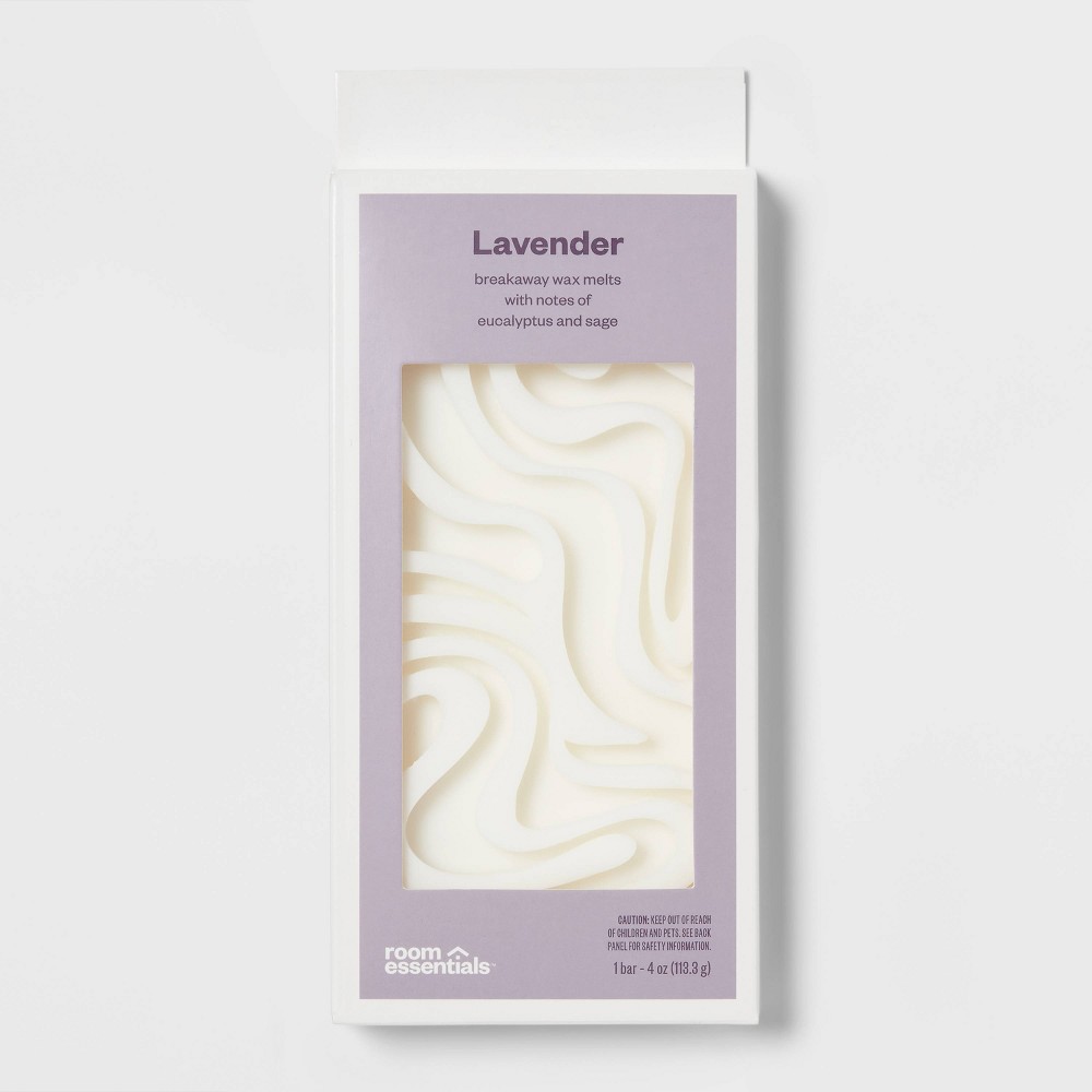 Photos - Air Freshener 4oz Wax Bar with Embossed Pattern Lavender - Room Essentials™