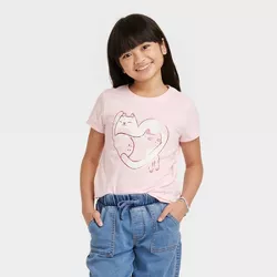Girls' Short Sleeve Graphic T-Shirt - Cat & Jack™ Pink