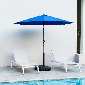 JIONJOY 9 ft. Aluminum Sunshade Shelter Market Patio Umbrella with Push Button Tilt and Crank - 1 of 4