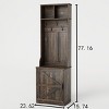 Garvee Farmhouse 3-in-1 Hall Tree w/ Shoe Storage Bench & 6 Hooks, Mudroom Bench with storage and hooks, Standing Coat Rack for Entryway Bedroom - 2 of 4