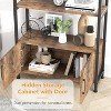 Homhougo 4 Tier Bookshelf, Arched Bookcase with Doors Storage, 71.5" Tall Industrial Book Shelf with Sturdy Metal Frame and Quality Boards, Brown - 4 of 4