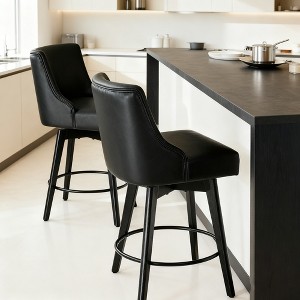 Dyonery Bar Stools Set of 3,Counter Height Stools, 26"Modern Barstools with Metal Legs and Footrest,Armless Counter Chairs with Back for Kitchen - 1 of 4