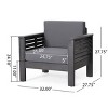 Acacia Wood Outdoor Club Chair with Water-Resistant Cushion, Slatted Back Patio Armchair for Porch or Deck-Baofuwish - 4 of 4