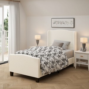 NicBex All Size High Back Wooden Bed Frame with Teddy Upholstered Headboard & Footboard,Modern Platform Bed,No Box Spring Needed - 1 of 4