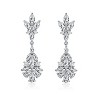 Guili Sterling Silver Rhodium Plated Clear Marquise with Pear and Round Cubic Zirconia Cluster Drop Earrings, an Exquisite and Dazzling Design - 3 of 3