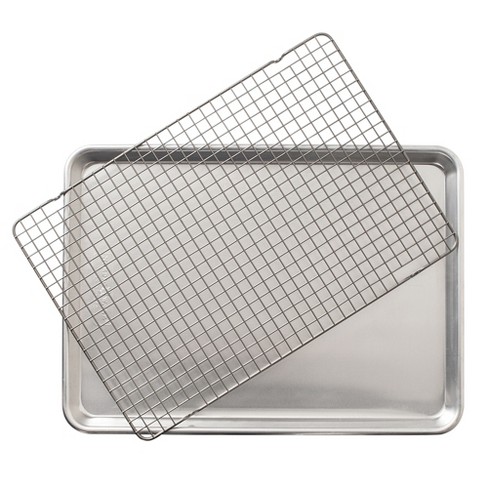 Nordic Ware Natural Aluminum Commercial Baker's Half Sheet, 2-Pack, Silver