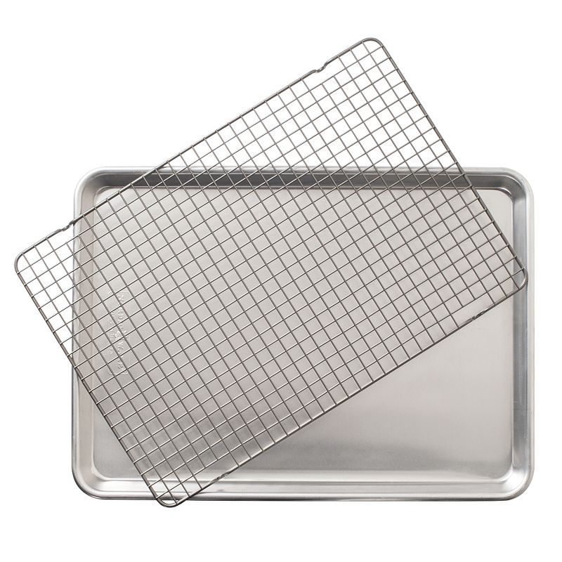 Nordic Ware 2 Piece Half Sheet with Oven-Safe Grid - Silver, 1 of 5