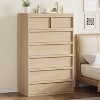 Natural Wooden 5-Drawer Tall Dresser with Spacious Drawers, Modern Organizer for Bedroom, Living Room, Nursery & Entryway - 4 of 4