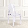 Emma and Oliver 4 Pack Ghost Chair with Oval Back in Transparent Crystal - Wedding Chairs - 2 of 4