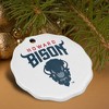 Howard University Bison Primary Logo Porcelain Scalloped Holiday Christmas Tree Ornament  2.8" (7.1 cm) - 4 of 4