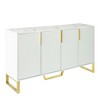 YOOCOZZ Particle Board Modern sideboard,Kitchen Cabinet with Metal handles and Legs, Adjustable Shelves and Four Doors - 3 of 4