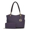 MKF Collection Savannah M Logo Printed Vegan Leather Women’s Tote and Wristlet Wallet by Mia K- 2 pieces - 2 of 4