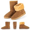 NPolar Women Ladies Snow Boots Waterproof Faux Suede Mid-Calf Boots Fur Warm Lining Shoes - 3 of 4