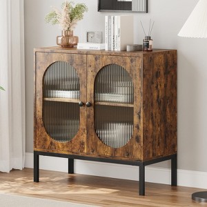 Buffet Storage Cabinet, Sideboard with Adjustable Shelves, Small Accent Cabinet with 2-Tier Storage for Living Room, Dining Room, Hallway - 1 of 4