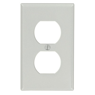 Leviton Gray 1 gang Thermoset Plastic Duplex Wall Plate (Pack of 25)