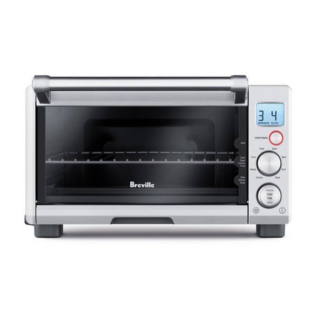 Breville 1800W Compact Smart Toaster Oven Brushed Stainless Steel BOV650XL: Dual Rack, Timer, 12" Pizza Capacity