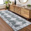 Area Rug Living Room Rugs Boho Carpets Moroccan Diamond Washable Rug Non Slip Non Shedding Low Pile Rug, 2' x 6' Gray - 3 of 4