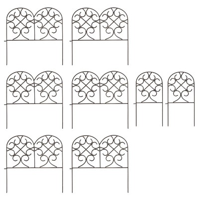 Plow & Hearth Scrollwork Wrought Iron Edging with Ground Stakes and Gunmetal Finish