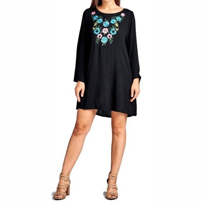 Women's Floral Embroidered Mini Dress - PLUS - Velzera